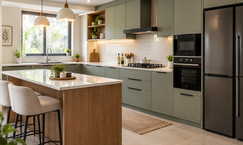 Interior designer designing a modern kitchen