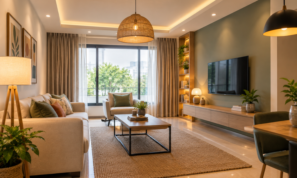 Interior designer planning home lighting design