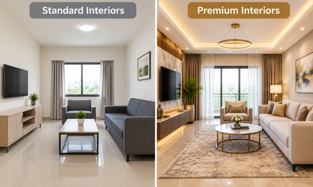 Standard vs premium home interior designs